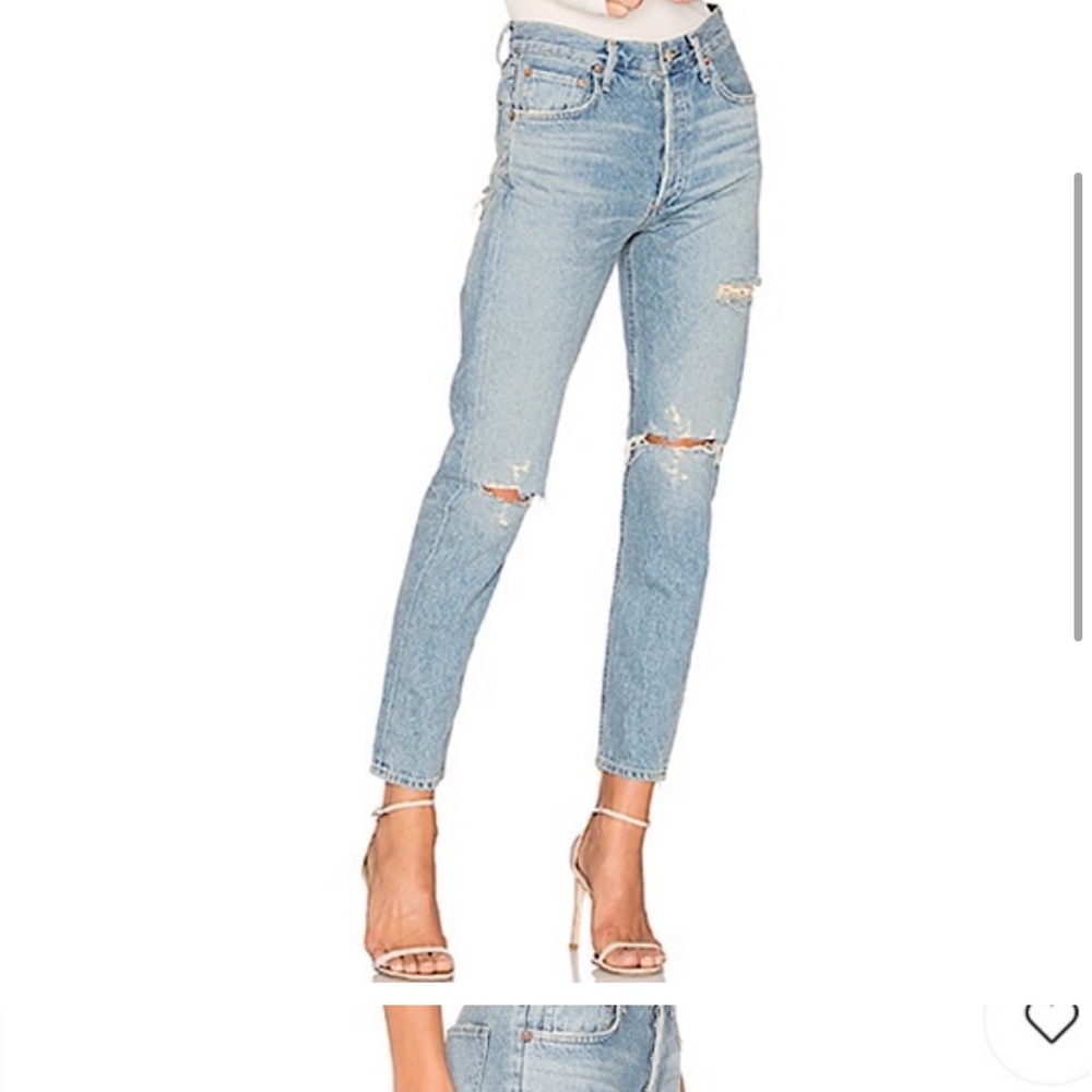 AGOLDE Revolve Jamie High Rise Classic Denim Jeans In Dakota Size 24
